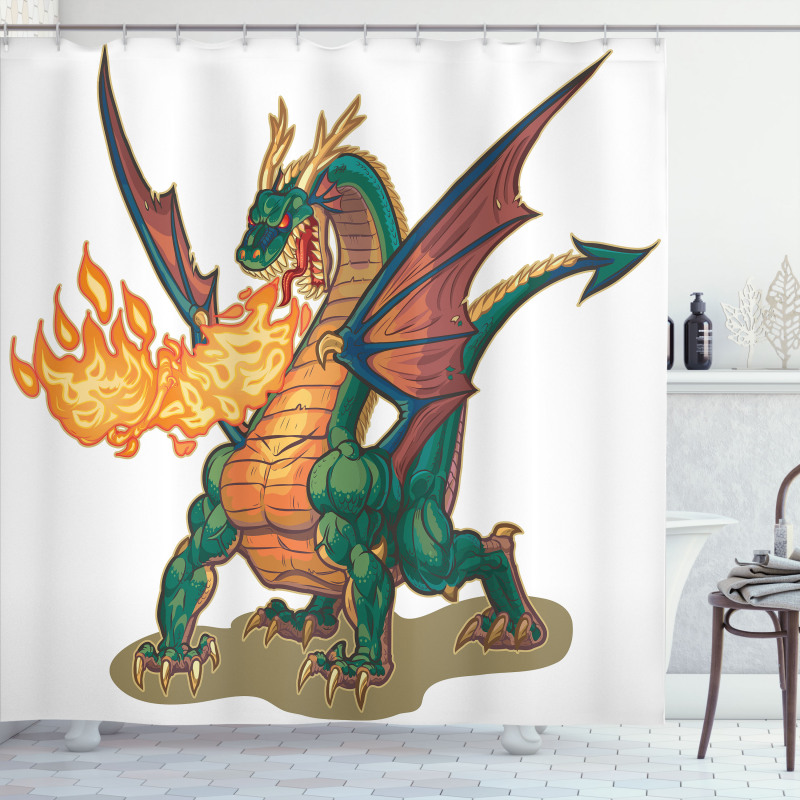 Mythical Monster Mascot Shower Curtain