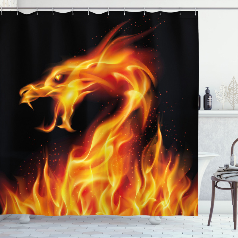 Abstract Fiery Creature Shower Curtain