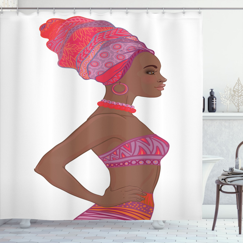 Zulu Woman Bandage Dress Shower Curtain