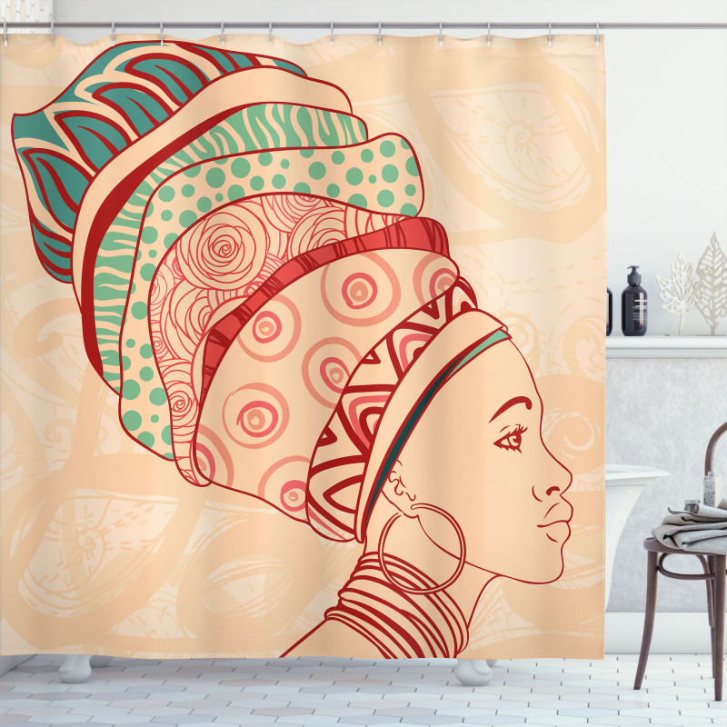 Female Turban Shower Curtain