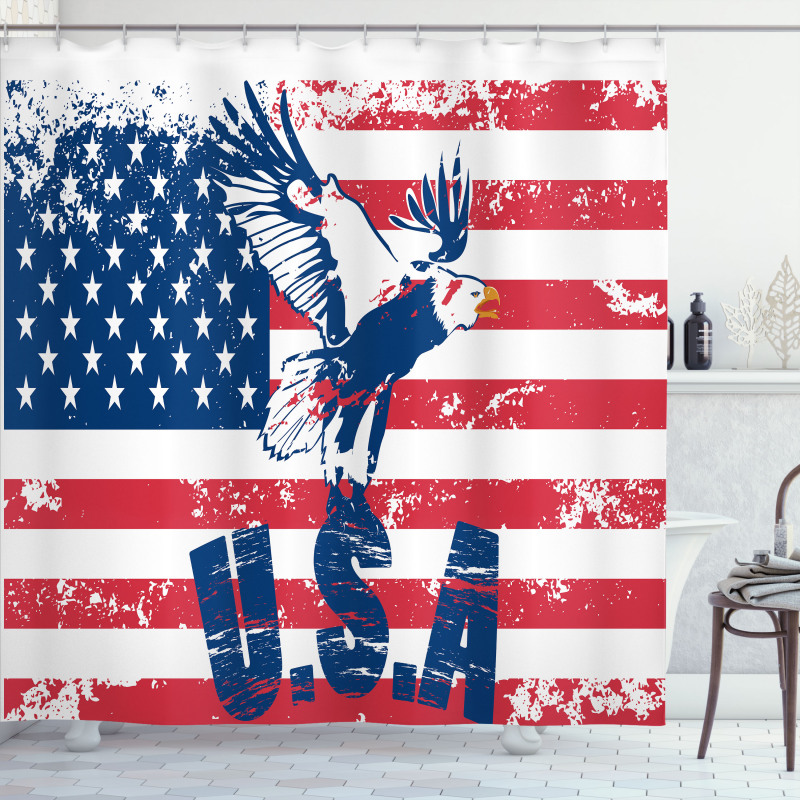 American Flag Shower Curtain