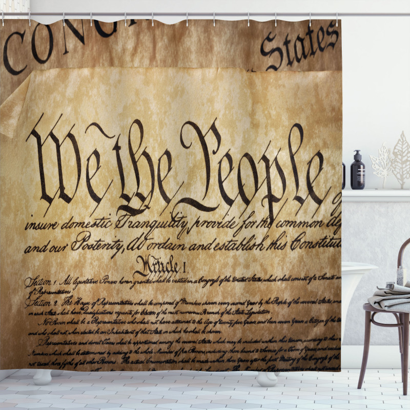 Constitution Text Shower Curtain