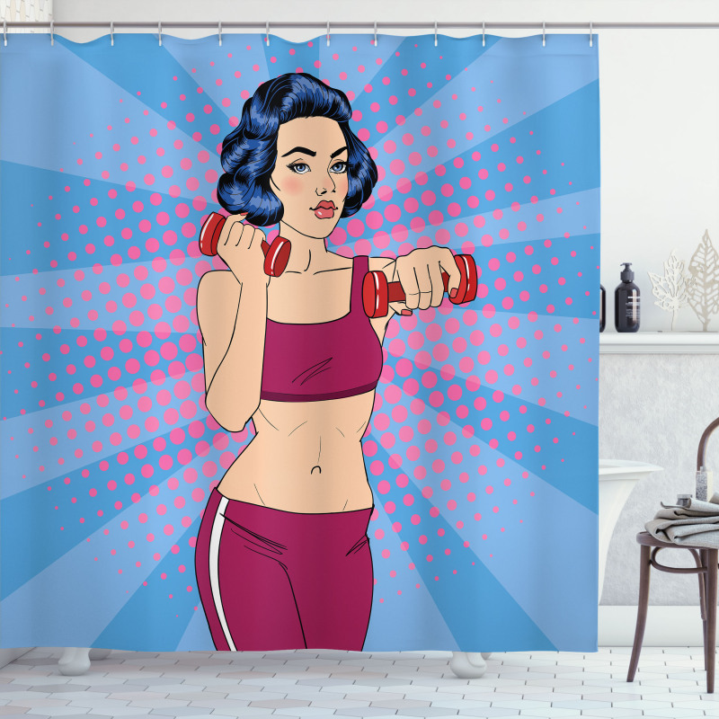 Pop Art Woman Vitality Shower Curtain