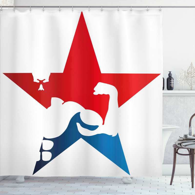 Athlete Silhouette Star Shower Curtain