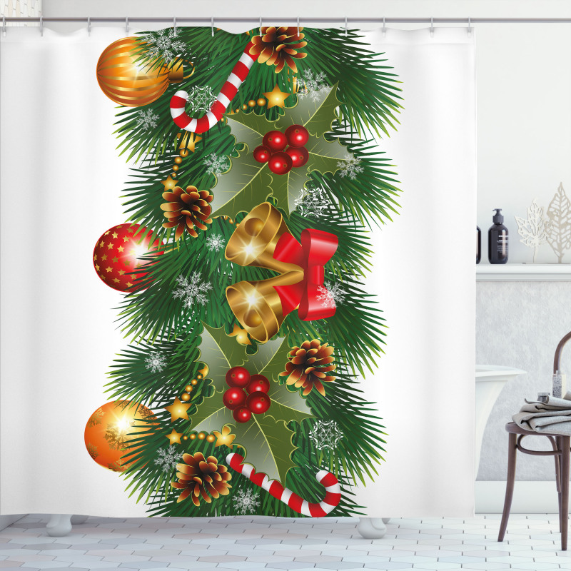 Noel Tree Ornaments Shower Curtain