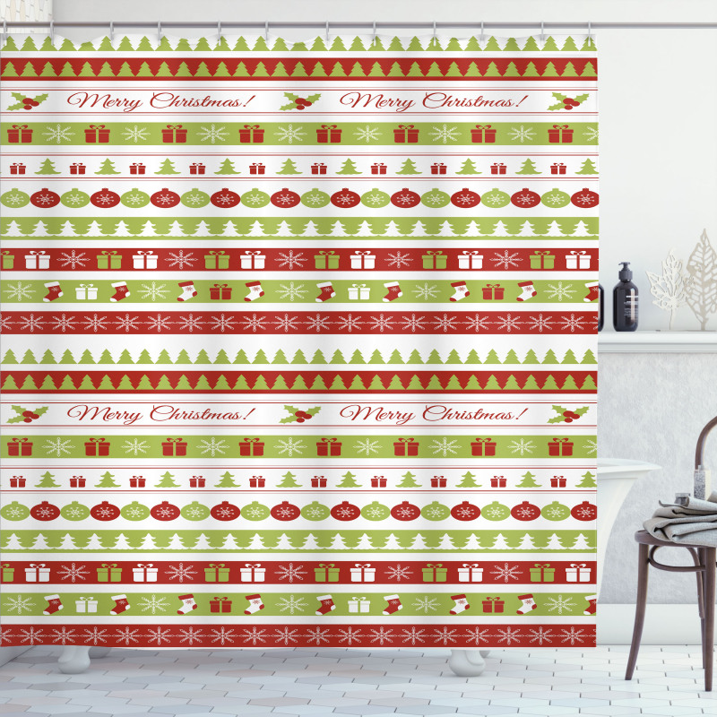 Xmas Words Ceremony Shower Curtain