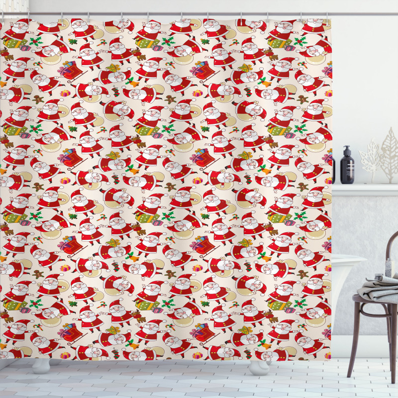 Cartoon Santa Claus Shower Curtain