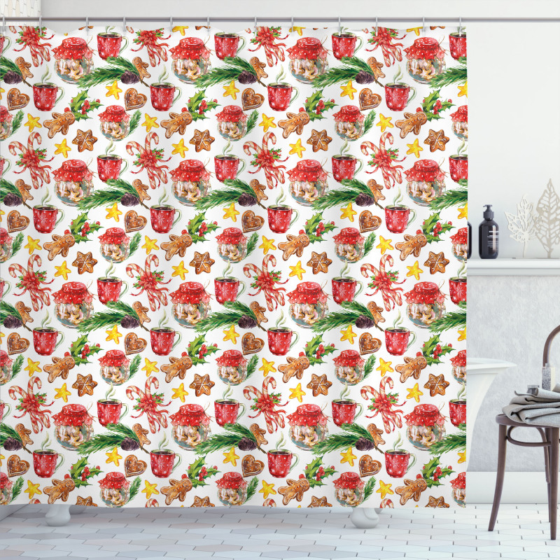 Retro Cookies Candy Shower Curtain