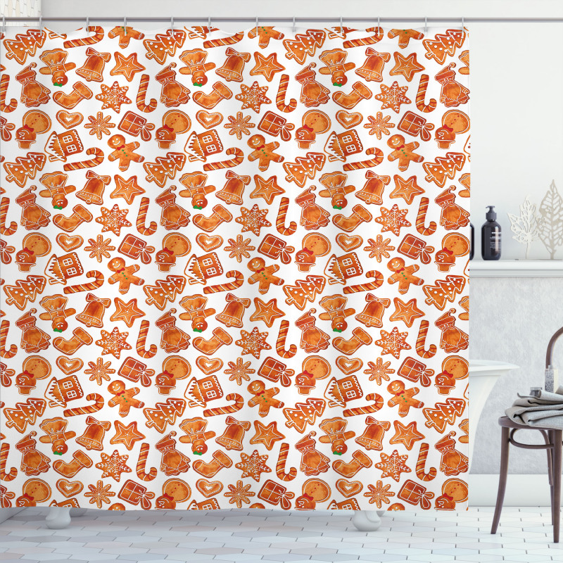 Gingerbread Cookie Shower Curtain