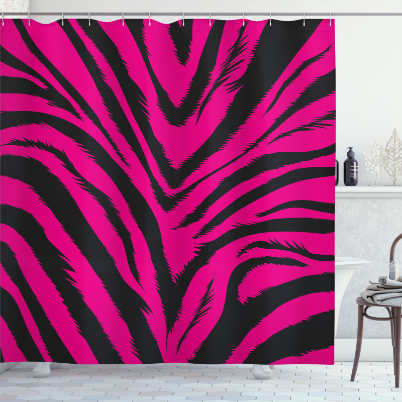 Hot Pink Zebra Skin Shower Curtain