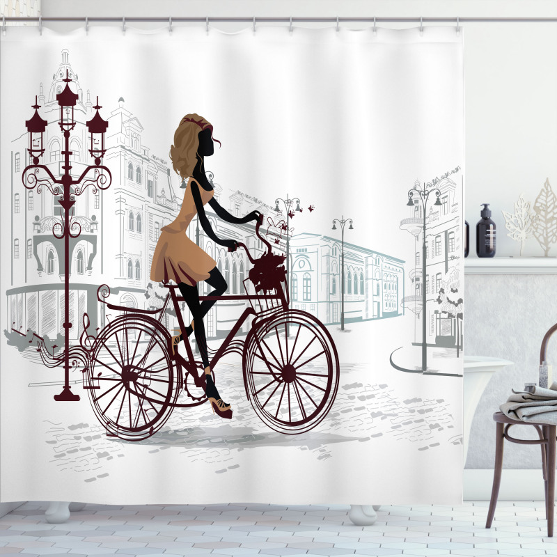 Young Girl in Paris Shower Curtain