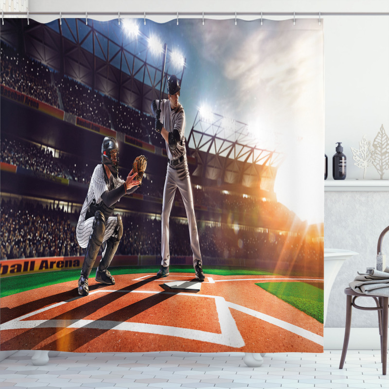 Baseball Player Game Shower Curtain