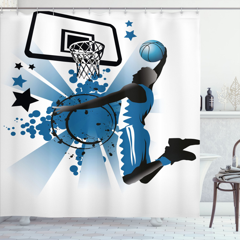 Jumping Player Stars Shower Curtain