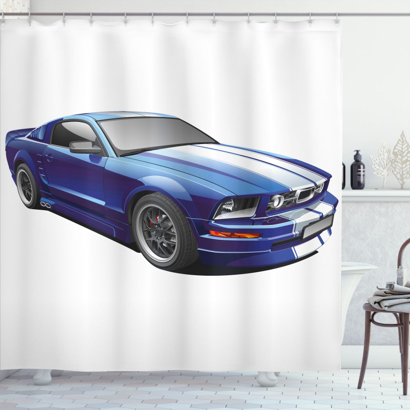 Race Car Vivid Kids Shower Curtain