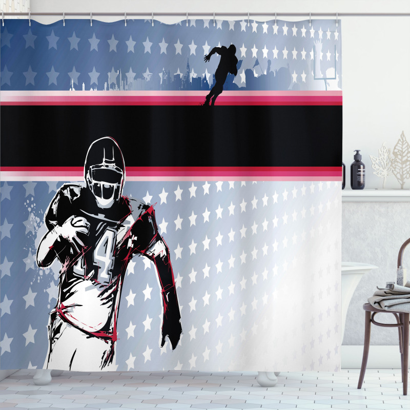 Baseball Player Stars Shower Curtain