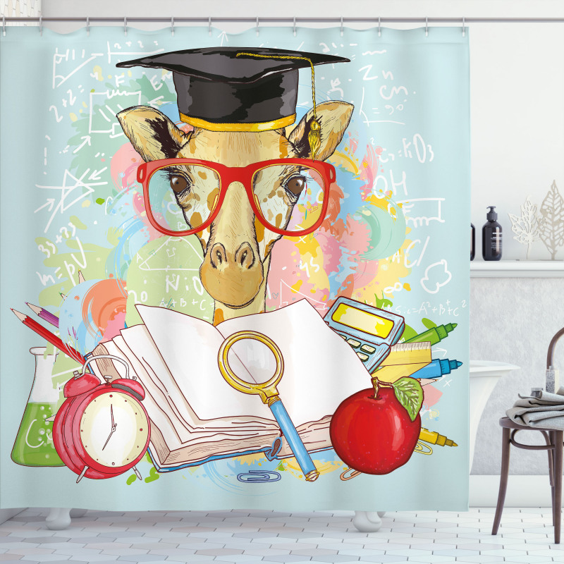 Geek Giraffe Shower Curtain