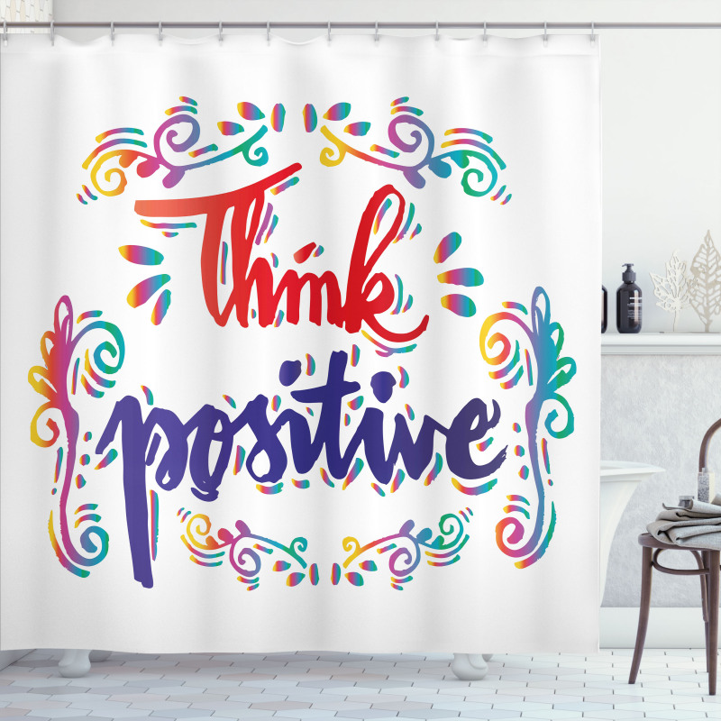 Think Positive Shower Curtain