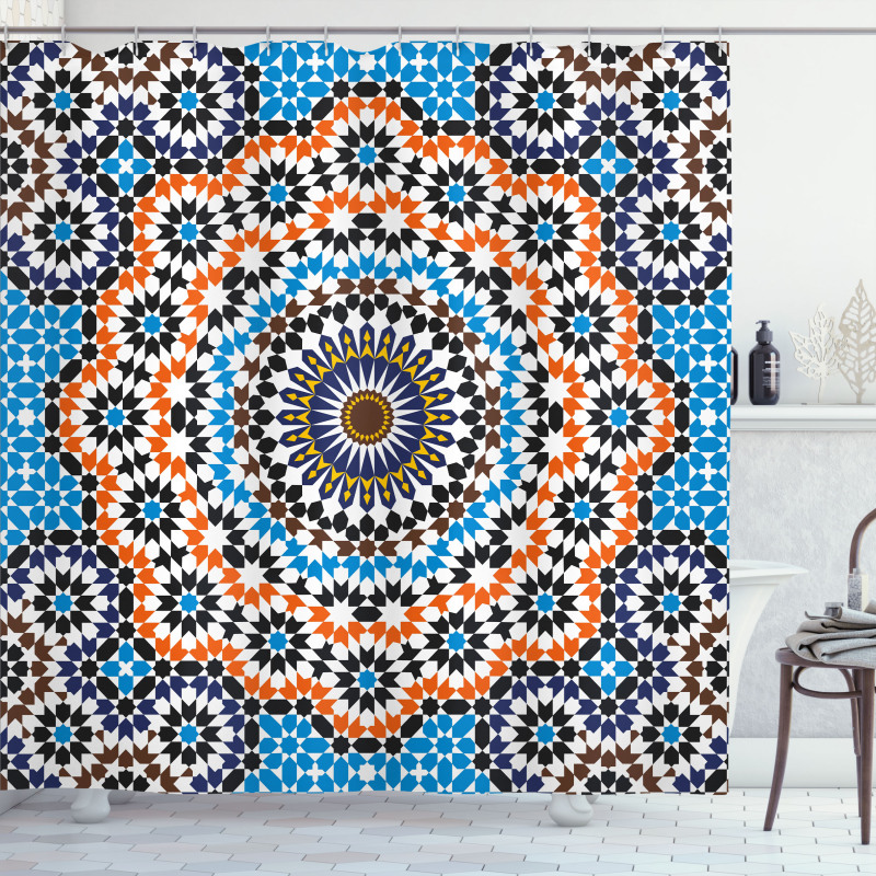 Moroccan Ceramic Tile Shower Curtain