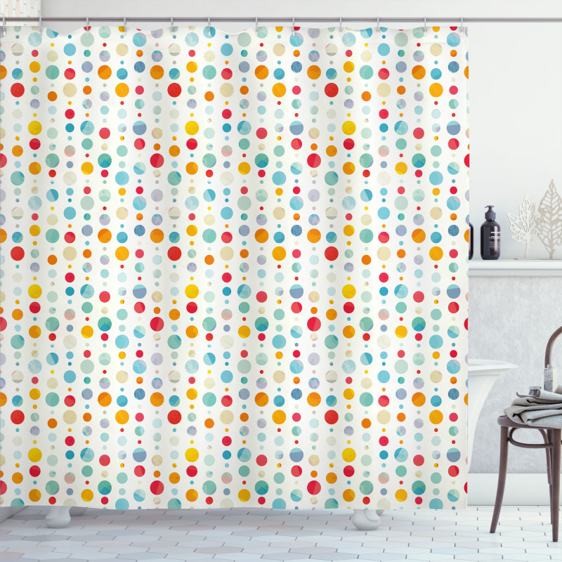 Colorful Large Dots Shower Curtain