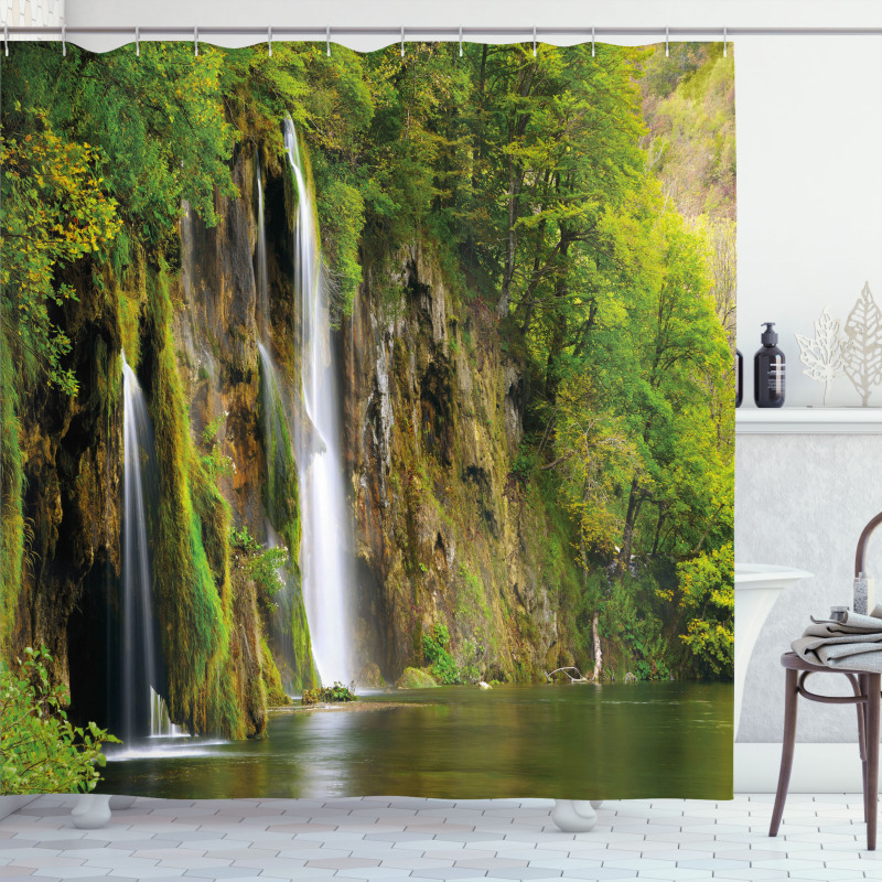 Majestic Waterfall River Shower Curtain