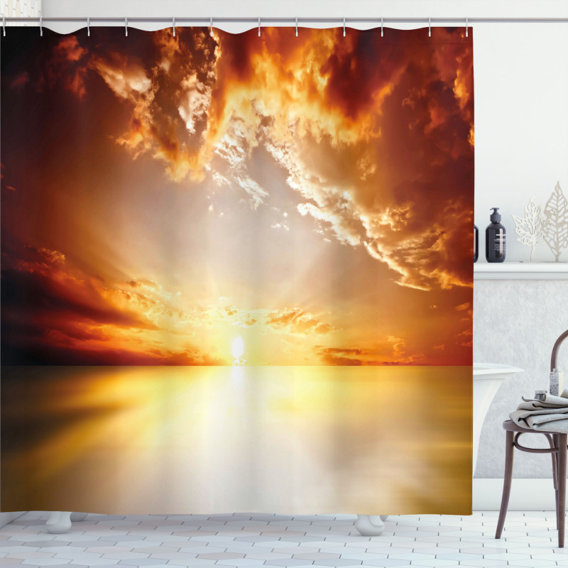 Tranquil Sunset Horizon Shower Curtain