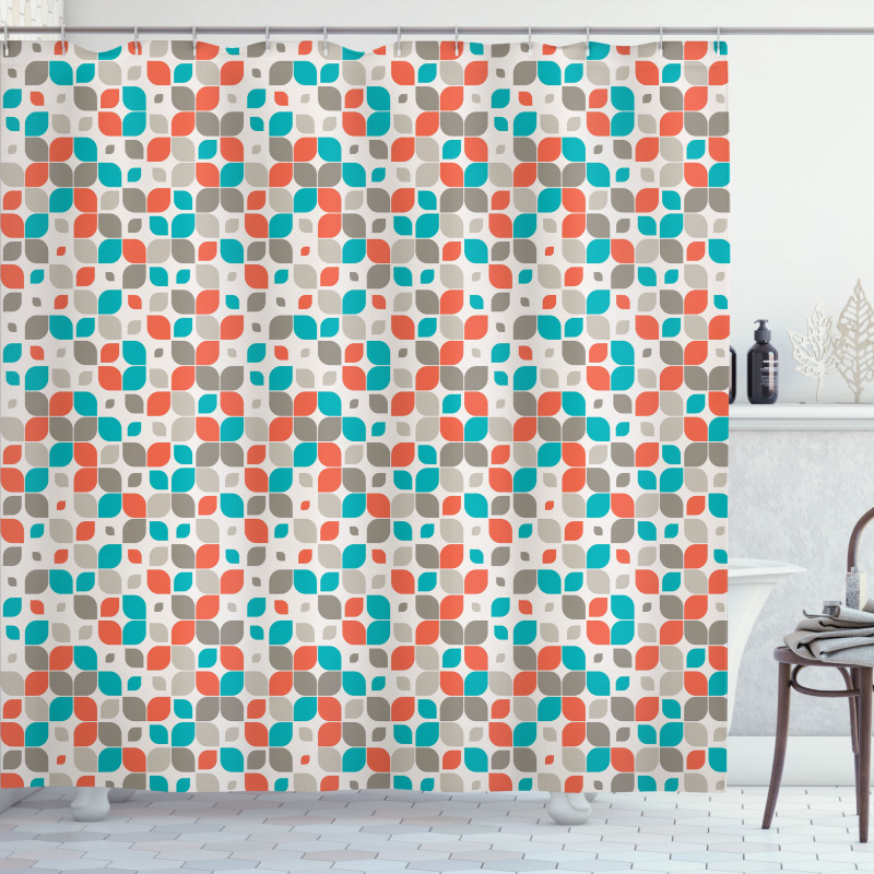 Abstract Mosaic Floral Shower Curtain