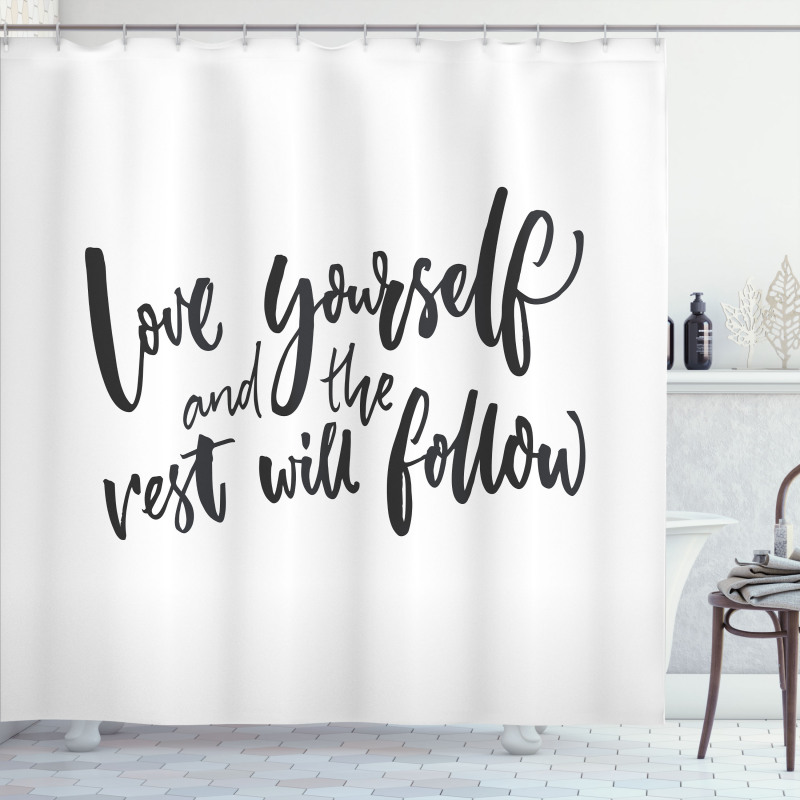 Self Love Wisdom Words Shower Curtain