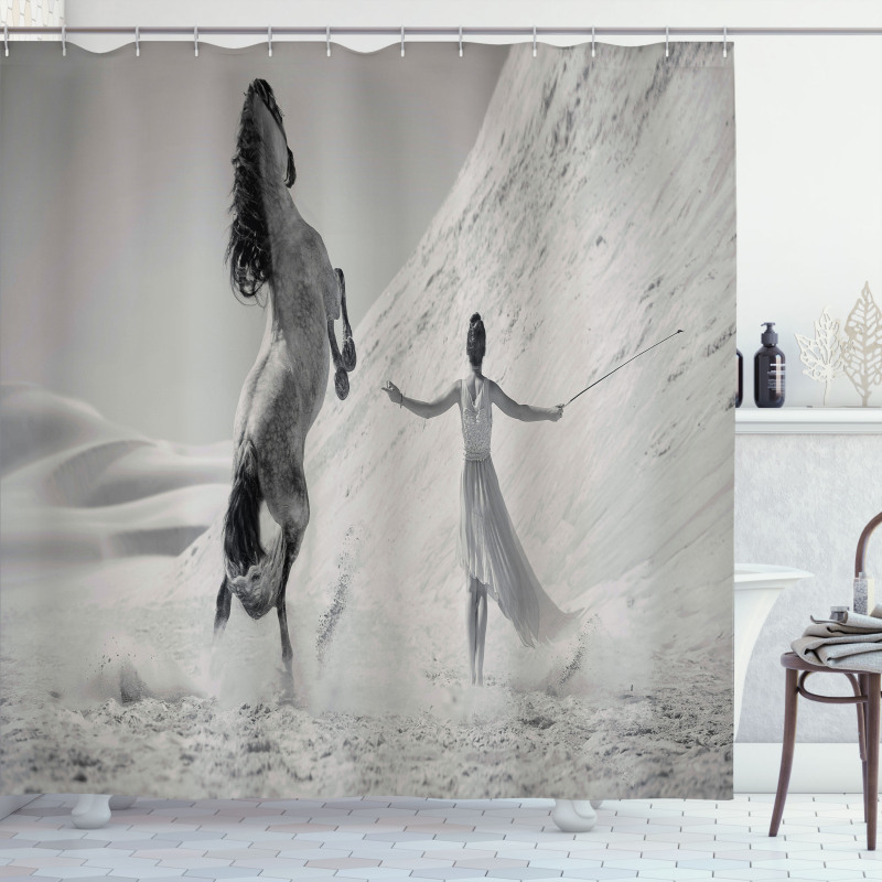 Horse and Lady Shower Curtain