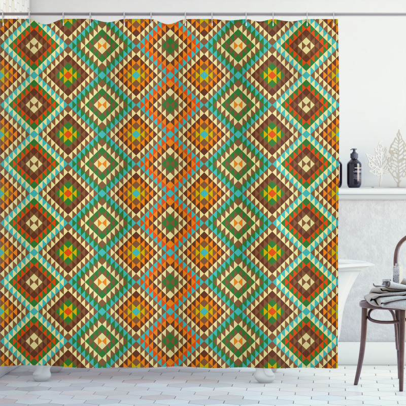 Mosaic Folkloric Ethnic Shower Curtain