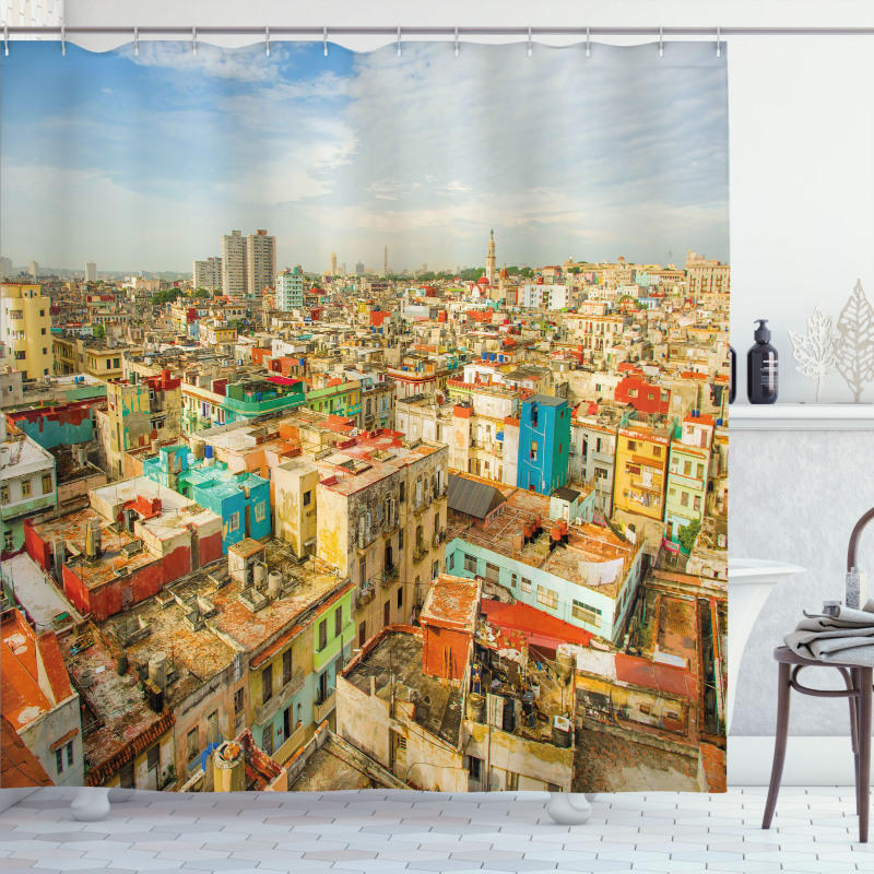 Havana City Houses Shower Curtain