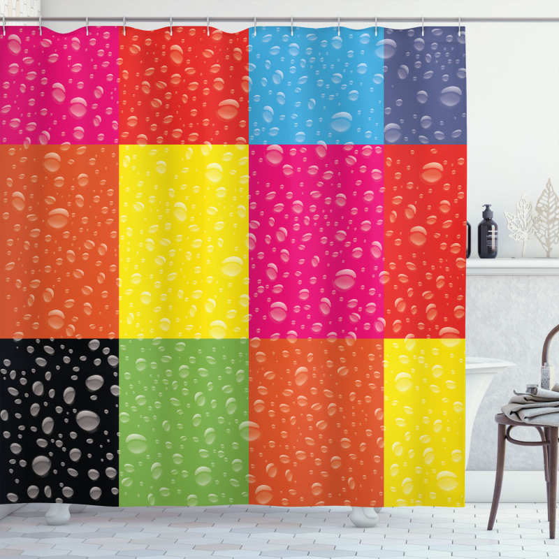 Vibrant Rainbow Colors Shower Curtain