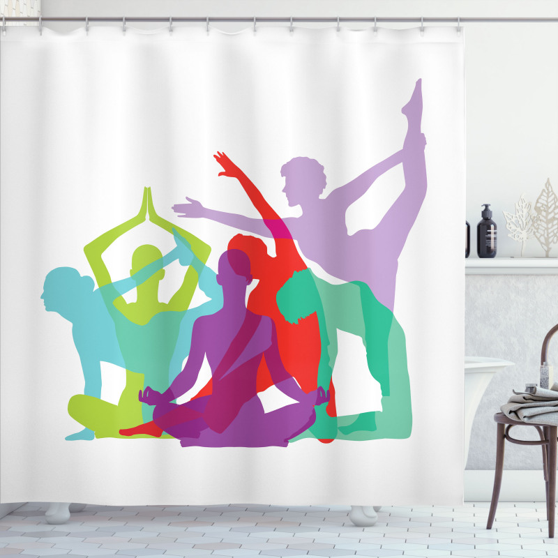 Poses Female Silhouettes Shower Curtain