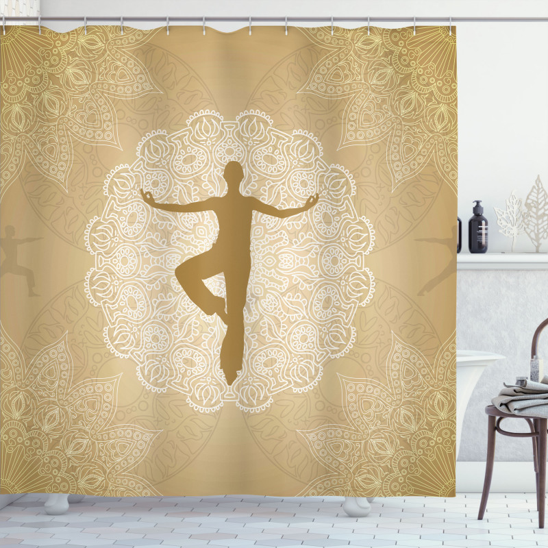 Mandala Man Posture Shower Curtain