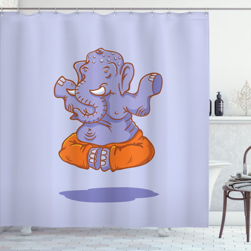 Cartoon Elephant Figure Shower Curtain