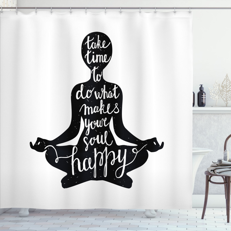 Silhouette with Writing Shower Curtain