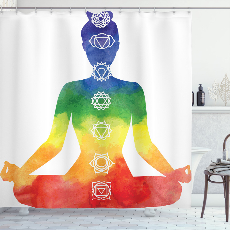 Woman with Chakra Shower Curtain
