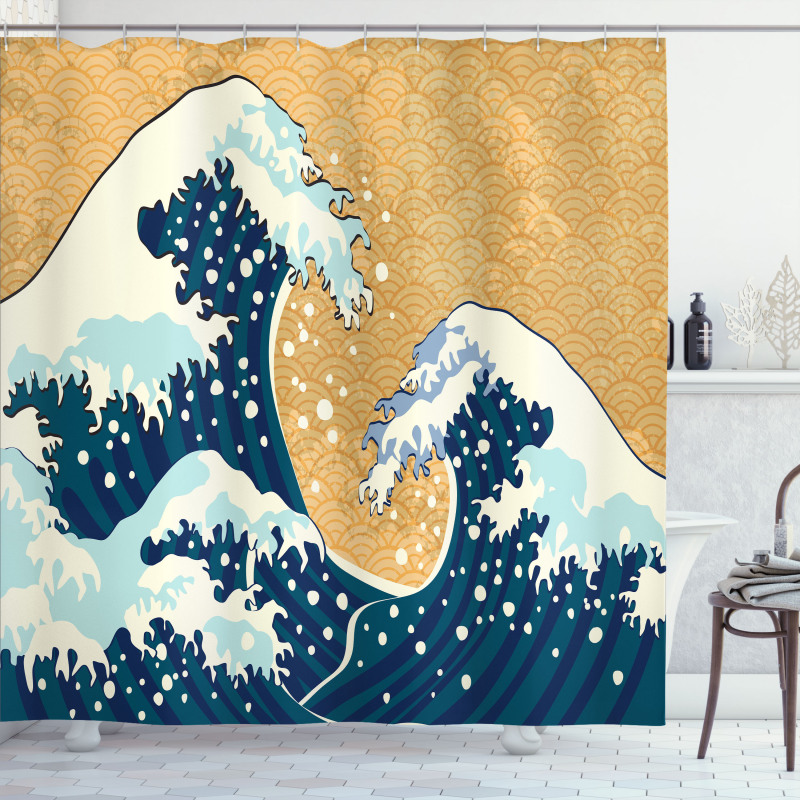 Foamy Sea Storm Shower Curtain