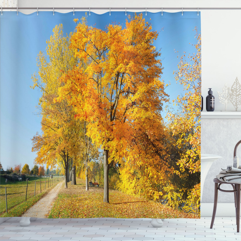 Maple Trees Countryside Shower Curtain