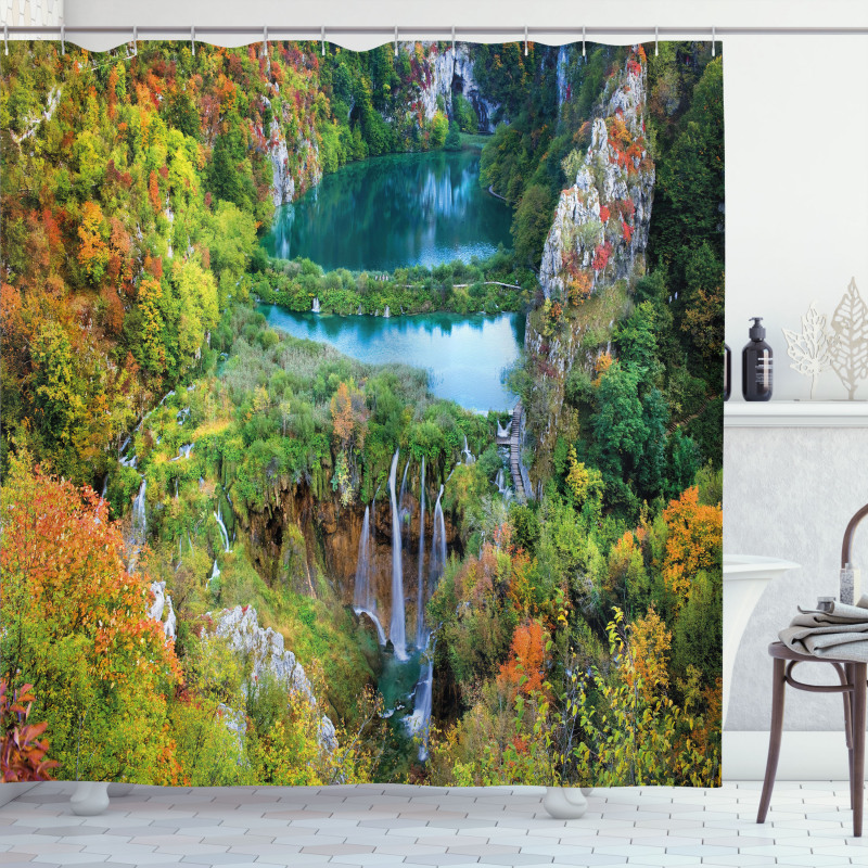 Scenic Fall Valley Lakes Shower Curtain