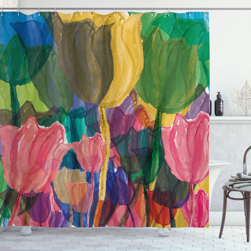 Watercolor Garden Art Shower Curtain