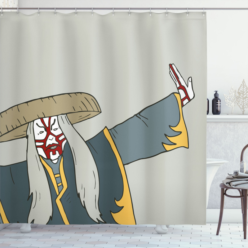 Old Japanese Person Shower Curtain