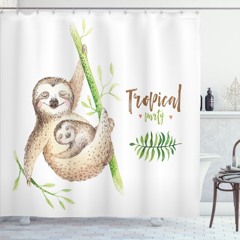 Happy Family Boho Style Shower Curtain