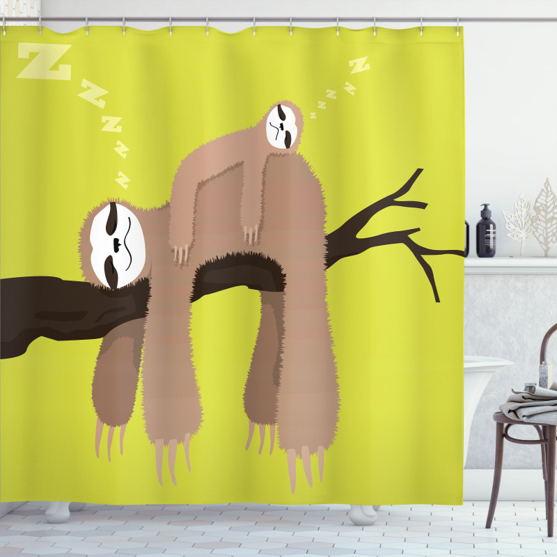 Cartoon Mother Sleeping Shower Curtain