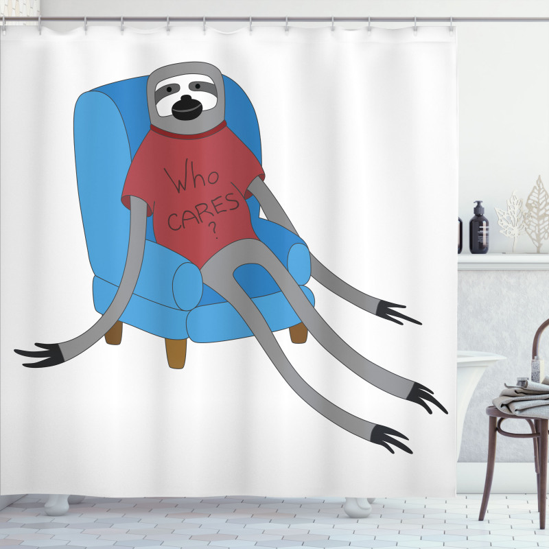 Urban Sloth Who Cares Shower Curtain