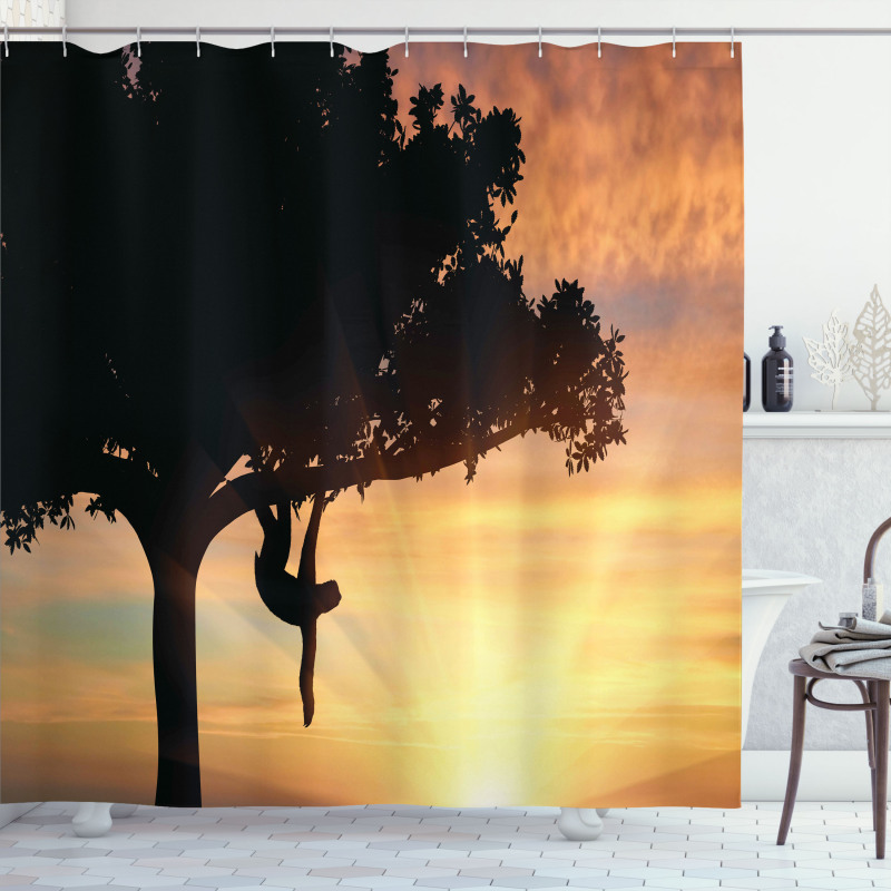Sunset View Exotic Fauna Shower Curtain