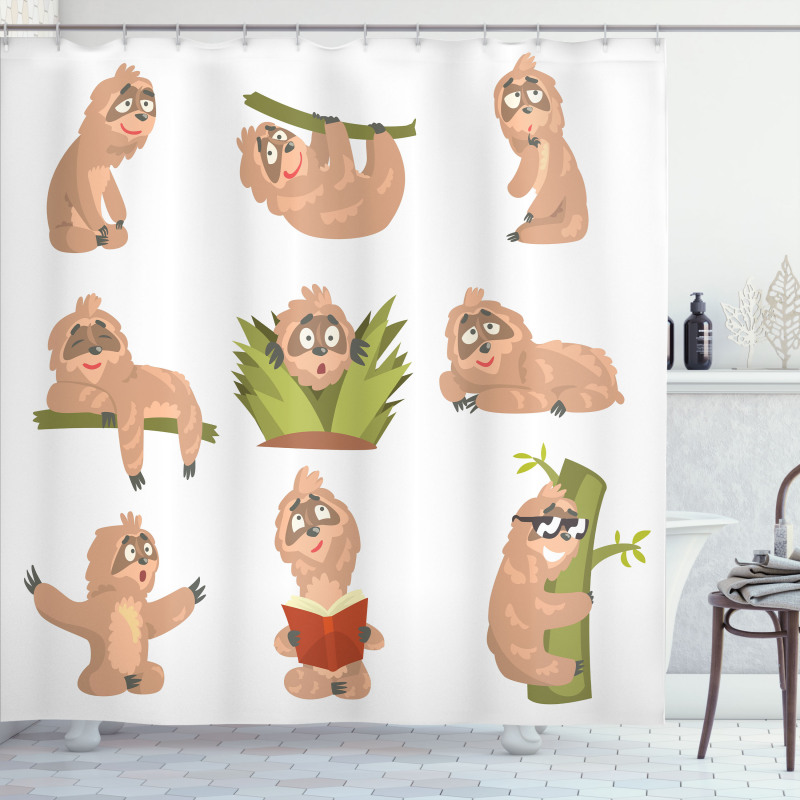 Different Posed Animals Shower Curtain