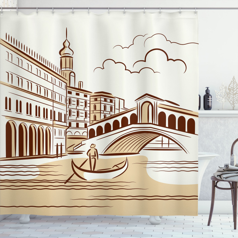 Venetian Landscape Art Shower Curtain