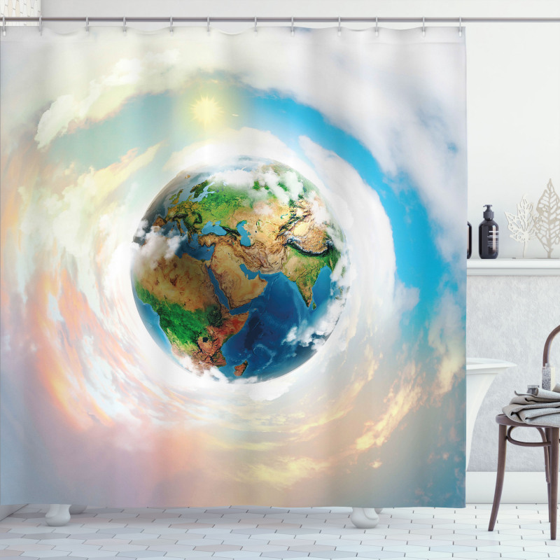 Vibrant Planet Continents Shower Curtain