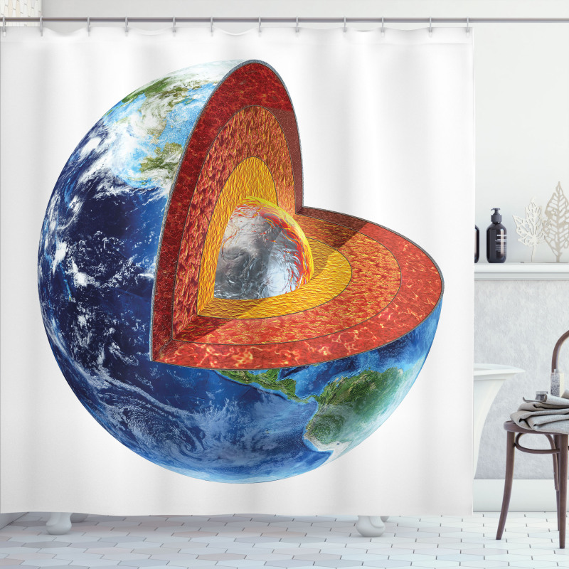 Earth Inner Core Science Shower Curtain