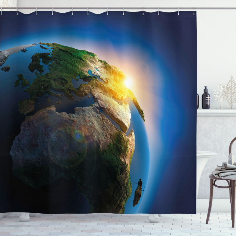 Morning Sunrise Space Shower Curtain